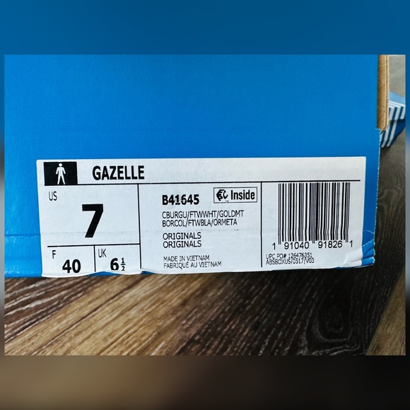 Adidas Gazelle Unisex Sneakers Size 7 - Picture 5 of 6
